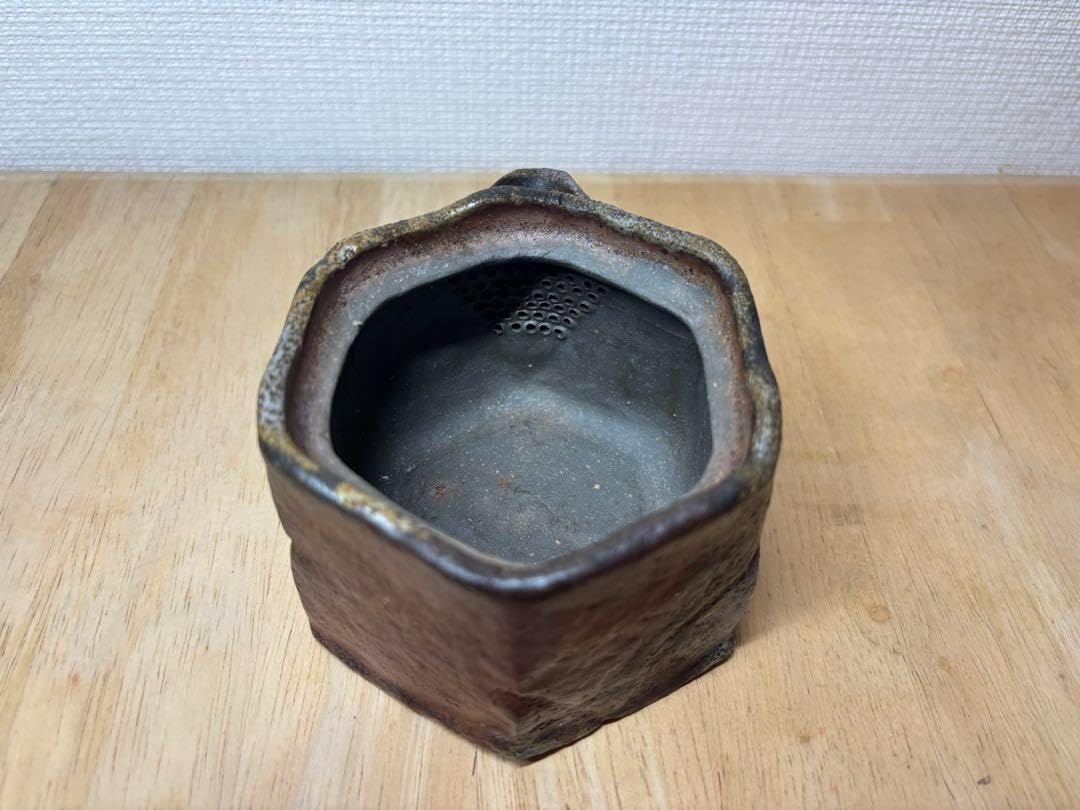 ㊲備前焼 宝瓶 登り窯 白梅 梅 うめ ウメ 手びねり 6角 急須 備前焼 宝瓶 登り窯 白梅 梅 うめ ウメ 手びねり 6角 急須 shop